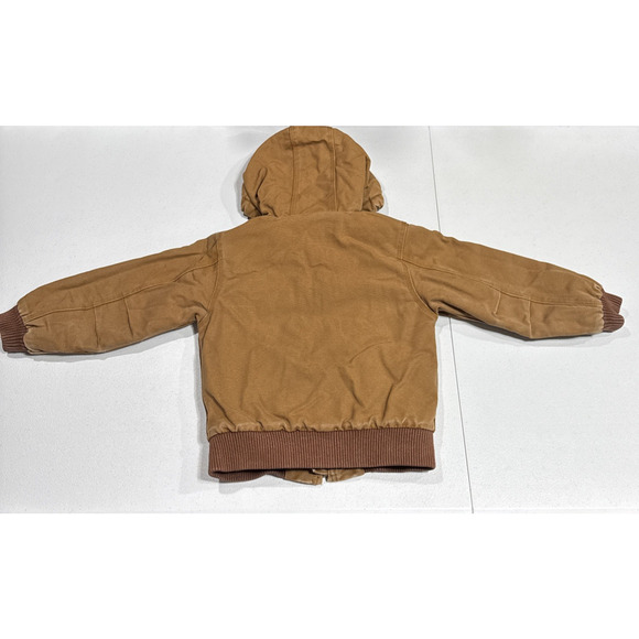 Carhartt Kids Heavy Duty Quilted Jacket Hooded Canvas Size XXS (4-5) Fall Winter - Picture 2 of 16